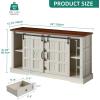 imageYITAHOME Farmhouse Buffet Cabinet with Storage 59quot Sideboard wSliding Barn Doors and 4 Drawers Kitchen Cabinets for Living Room Dark Rustic OakWhite Oak