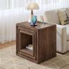 imageYITAHOME Farmhouse End Table Set 2 2Tier Square Night Stand with Drawer ampamp Charging Station Couch Sofa Side Table with Anti Tipping Kits for Living Room Lounge Hallway Rustic Walnut2 PCS