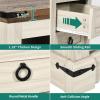 imageYITAHOME Farmhouse Nightstand with Charging Station 2 Drawers Night Stand for Bedroom LED End Table Side Table wOpen Shelf Off WhiteWalnut GrainCountry Rustic