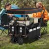 imageYITAHOME Folding Wagon wTable Plate Large Capacity Collapsible Wagon Cart Adjustable Handle Height Foldable Utility Garden Cart Outdoor Beach Wagon for Camping Shopping Sports Garden  BlackBlack