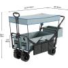 imageYITAHOME Folding Wagon wTable Plate Large Capacity Collapsible Wagon Cart Adjustable Handle Height Foldable Utility Garden Cart Outdoor Beach Wagon for Camping Shopping Sports Garden  BlackGray