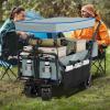 imageYITAHOME Folding Wagon wTable Plate Large Capacity Collapsible Wagon Cart Adjustable Handle Height Foldable Utility Garden Cart Outdoor Beach Wagon for Camping Shopping Sports Garden  BlackGray