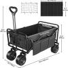 imageYITAHOME Folding Wagon wTable Plate Large Capacity Collapsible Wagon Cart Adjustable Handle Height Foldable Utility Garden Cart Outdoor Beach Wagon for Camping Shopping Sports Garden  BlackBlack