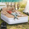 imageYITAHOME FullXL Size Air Mattress with Headboard 18in Inflatable with Pillow Blow Up Mattress with Removable Electric Pump Comfort Air Bed Queen for Camping ampamp Home BrownBrown