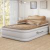 imageYITAHOME FullXL Size Air Mattress with Headboard 18in Inflatable with Pillow Blow Up Mattress with Removable Electric Pump Comfort Air Bed Queen for Camping ampamp Home BrownBrown