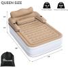 imageYITAHOME FullXL Size Air Mattress with Headboard and Pump 18in Blow Up Mattress with Carry Bag Repair Kit and Nozzles for Home Camping and Travel BlackBrown