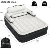 imageYITAHOME FullXL Size Air Mattress with Headboard and Pump 18in Blow Up Mattress with Carry Bag Repair Kit and Nozzles for Home Camping and Travel BlackBlackgray