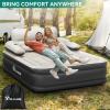 imageYITAHOME FullXL Size Air Mattress with Headboard and Pump 18in Blow Up Mattress with Carry Bag Repair Kit and Nozzles for Home Camping and Travel BlackBlackgray