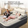 imageYITAHOME FullXL Size Air Mattress with Headboard and Pump 18in Blow Up Mattress with Carry Bag Repair Kit and Nozzles for Home Camping and Travel BlackBlack