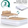 imageYITAHOME FullXL Size Air Mattress with Headboard and Pump 18in Blow Up Mattress with Carry Bag Repair Kit and Nozzles for Home Camping and Travel BlackBrown