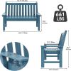 imageYITAHOME Garden Bench All Weather Outdoor Bench for 23 Persons FadeRot Resistance Patio Benches for Park Porch Patio ampamp Backyard GreyBlue