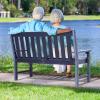 imageYITAHOME Garden Bench All Weather Outdoor Bench for 23 Persons FadeRot Resistance Patio Benches for Park Porch Patio ampamp Backyard GreyNavy