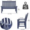 imageYITAHOME Garden Bench All Weather Outdoor Bench for 23 Persons FadeRot Resistance Patio Benches for Park Porch Patio ampamp Backyard GreyNavy