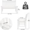 imageYITAHOME Garden Bench All Weather Outdoor Bench for 23 Persons FadeRot Resistance Patio Benches for Park Porch Patio ampamp Backyard GreyWhite