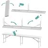 imageYITAHOME Garden Bench All Weather Outdoor Bench for 23 Persons FadeRot Resistance Patio Benches for Park Porch Patio ampamp Backyard GreyWhite