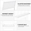 imageYITAHOME Garden Bench All Weather Outdoor Bench for 23 Persons FadeRot Resistance Patio Benches for Park Porch Patio ampamp Backyard GreyWhite
