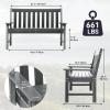 imageYITAHOME HDPE Garden Bench All Weather Outdoor Bench wMax Bearing 661LBS 23 Persons Patio Bench FadeRot Resistance for Park Porch Patio ampamp Backyard BlueGrey