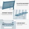 imageYITAHOME HDPE Garden Bench All Weather Outdoor Bench wMax Bearing 661LBS 23 Persons Patio Bench FadeRot Resistance for Park Porch Patio ampamp Backyard BlueBlue