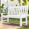 imageYITAHOME HDPE Garden Bench All Weather Outdoor Bench wMax Bearing 661LBS 23 Persons Patio Bench FadeRot Resistance for Park Porch Patio ampamp Backyard BlueWhite