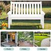 imageYITAHOME HDPE Garden Bench All Weather Outdoor Bench wMax Bearing 661LBS 23 Persons Patio Bench FadeRot Resistance for Park Porch Patio ampamp Backyard BlueWhite