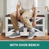imageYITAHOME Hall Tree with Bench and Shoe Storage Mudroom Storage Coat Rack Hallway Tree with 7 Hooks Farmhouse Wood Shoe Bench for Entryway ampamp Mudroom Walnut ampamp OffWhite43Wx16D x71H