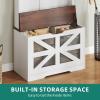 imageYITAHOME Hall Tree with Bench and Shoe Storage Mudroom Storage Coat Rack Hallway Tree with 7 Hooks Farmhouse Wood Shoe Bench for Entryway ampamp Mudroom Walnut ampamp OffWhite30Wx16D x71H