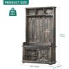 imageYITAHOME Hall Tree with Shoe Bench and Coat Rack Entryway Hallway Tree Organizer Storage Bench Cabinet for Hallway Entryway Bedroom Living Room Dark Rustic OakDark Rustic Oak