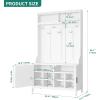 imageYITAHOME Hall Tree with Shoe Storage Bench for Entryway 4in1 Coat Rack with Bench Entrance Organizer Hall Tree with Adjustable Shoe Storage and Hanging Hooks WhiteWhite
