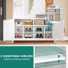 imageYITAHOME Hall Tree with Shoe Storage Bench for Entryway 4in1 Coat Rack with Bench Entrance Organizer Hall Tree with Adjustable Shoe Storage and Hanging Hooks WhiteWhite