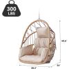imageYITAHOME Hanging Egg Chair Outdoor Patio Wicker Hammock Egg Chair Indoor with Cushion Rattan Swing Chair 300lbs for Balcony Garden Bedroom Gray with StandLight Beigewo stand