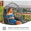 imageYITAHOME Hanging Egg Chair Outdoor Patio Wicker Hammock Egg Chair Indoor with Cushion Rattan Swing Chair 300lbs for Balcony Garden Bedroom Gray with StandGraywo stand