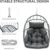 imageYITAHOME Hanging Egg Chair Outdoor Patio Wicker Hammock Egg Chair Indoor with Cushion Rattan Swing Chair 300lbs for Balcony Garden Bedroom Gray with StandGraywo stand