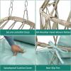 imageYITAHOME Hanging Egg Chair Without Stand Rattan Wicker Swing Egg Chair with Resistant Cushion 300lbs Capacity Foldable Hanging Basket Chair for Porch Garden Bedroom Balcony  BeigeSky BluewO Stand