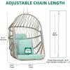 imageYITAHOME Hanging Egg Chair Without Stand Rattan Wicker Swing Egg Chair with Resistant Cushion 300lbs Capacity Foldable Hanging Basket Chair for Porch Garden Bedroom Balcony  BeigeSky BluewO Stand