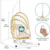 imageYITAHOME Hanging Egg Chair Without Stand Rattan Wicker Swing Egg Chair with Resistant Cushion 300lbs Capacity Foldable Hanging Basket Chair for Porch Garden Bedroom Balcony  BeigeBeigew Stand