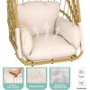 imageYITAHOME Hanging Egg Chair Without Stand Rattan Wicker Swing Egg Chair with Resistant Cushion 300lbs Capacity Foldable Hanging Basket Chair for Porch Garden Bedroom Balcony  BeigeBeigewO Stand