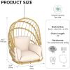 imageYITAHOME Hanging Egg Chair Without Stand Rattan Wicker Swing Egg Chair with Resistant Cushion 300lbs Capacity Foldable Hanging Basket Chair for Porch Garden Bedroom Balcony  BeigeBeigewO Stand