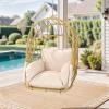 imageYITAHOME Hanging Egg Chair Without Stand Rattan Wicker Swing Egg Chair with Resistant Cushion 300lbs Capacity Foldable Hanging Basket Chair for Porch Garden Bedroom Balcony  BeigeBeigewO Stand