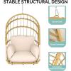 imageYITAHOME Hanging Egg Chair Without Stand Rattan Wicker Swing Egg Chair with Resistant Cushion 300lbs Capacity Foldable Hanging Basket Chair for Porch Garden Bedroom Balcony  BeigeBeigewO Stand