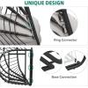 imageYITAHOME Hanging Egg Chair with Stand Rattan Wicker Swing Egg Chair with Resistant Cushion 350lbs Capacity Foldable Hanging Rattan Basket Chair for Porch Garden Bedroom Balcony GreyGrey