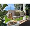imageYITAHOME Hanging Porch Swing Chair Sits 2 People Patio Swing Lounge Chair 1 Seating ampamp 2 Back Cushions with Removable Covers Weight Capacity 530lbs for Garden Balcony Living Room Backyard BeigeBrown