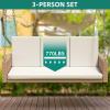imageYITAHOME Hanging Porch Swing Chair Sits 2 People Patio Swing Lounge Chair 1 Seating ampamp 2 Back Cushions with Removable Covers Weight Capacity 530lbs for Garden Balcony Living Room Backyard BeigeBrown