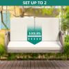 imageYITAHOME Hanging Porch Swing Chair Sits 2 People Patio Swing Lounge Chair 1 Seating ampamp 2 Back Cushions with Removable Covers Weight Capacity 530lbs for Garden Balcony Living Room Backyard BeigeBeige