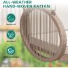 imageYITAHOME Hanging Porch Swing Chair Sits 2 People Patio Swing Lounge Chair 1 Seating ampamp 2 Back Cushions with Removable Covers Weight Capacity 530lbs for Garden Balcony Living Room Backyard BeigeBeige