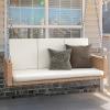 imageYITAHOME Hanging Porch Swing Chair Sits 2 People Patio Swing Lounge Chair 1 Seating ampamp 2 Back Cushions with Removable Covers Weight Capacity 530lbs for Garden Balcony Living Room Backyard BeigeBrown