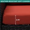imageYITAHOME Hanging Porch Swing Chair Sits 2 People Patio Swing Lounge Chair 1 Seating ampamp 2 Back Cushions with Removable Covers Weight Capacity 530lbs for Garden Balcony Living Room Backyard BeigeBlack Rettan Red Cushion