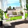 imageYITAHOME Hanging Porch Swing Chair Sits 2 People Patio Swing Lounge Chair 1 Seating ampamp 2 Back Cushions with Removable Covers Weight Capacity 530lbs for Garden Balcony Living Room Backyard BeigeBrown