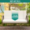 imageYITAHOME Hanging Porch Swing Chair Sits 2 People Patio Swing Lounge Chair 1 Seating ampamp 2 Back Cushions with Removable Covers Weight Capacity 530lbs for Garden Balcony Living Room Backyard BeigeBeige