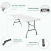 imageYITAHOME HeavyDuty 6ft Folding Table with Handle Portable Rectangle Folding Table for Easy Storage Ideal for Outdoors Camping Picnics Parties ampamp Indoor Events WhiteWhite