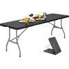 imageYITAHOME Ice Table 4FT Folding Ice Cooler Table with Drain and Detachable Skirt Portable Ice Tables for Parties BBQ Camping Picnic WhiteBlack